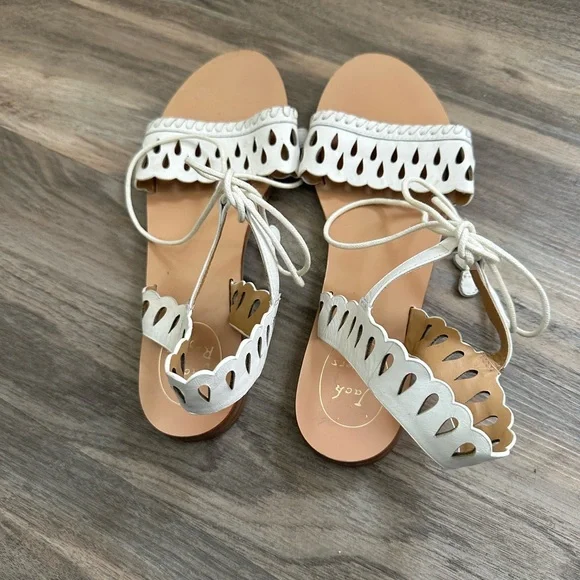 Jack Rogers White Ruby Ankle Tie Sandals - Picture 2 of 8